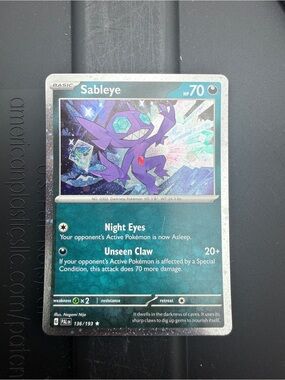 Pokemon Sableye Trading Card - Purple, Teal, Blue